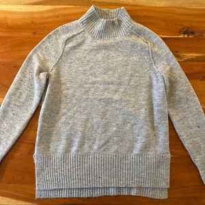 Ann Taylor loft gray speckled mock neck sweater